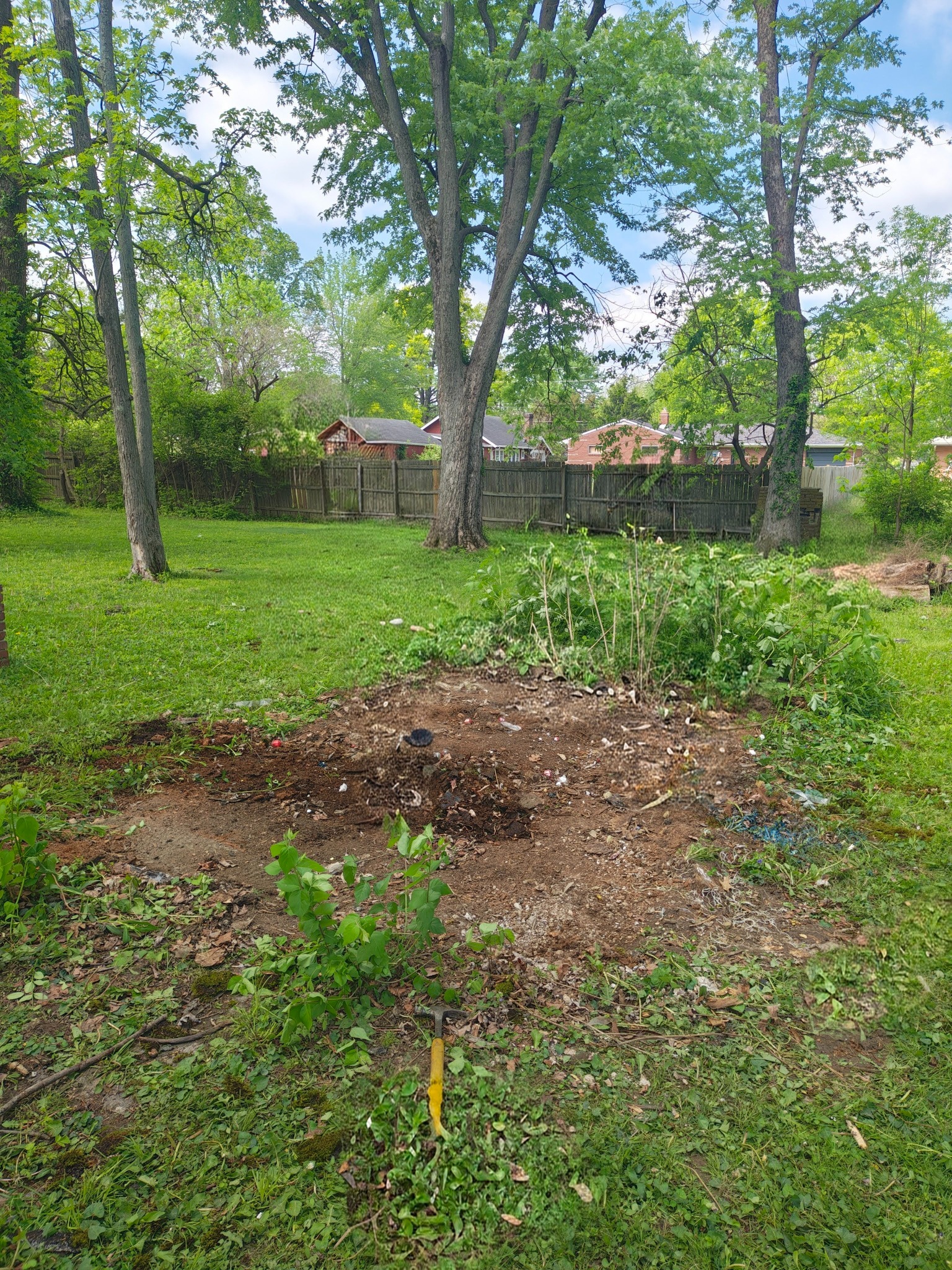 Yard after shed removal